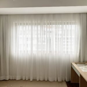 Cortina de Trilho Suíço Duplo - Linho e Blackout